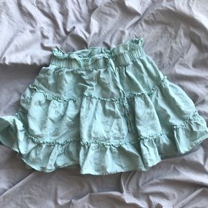 “Hesperus” Mint Green Ruffle Skirt